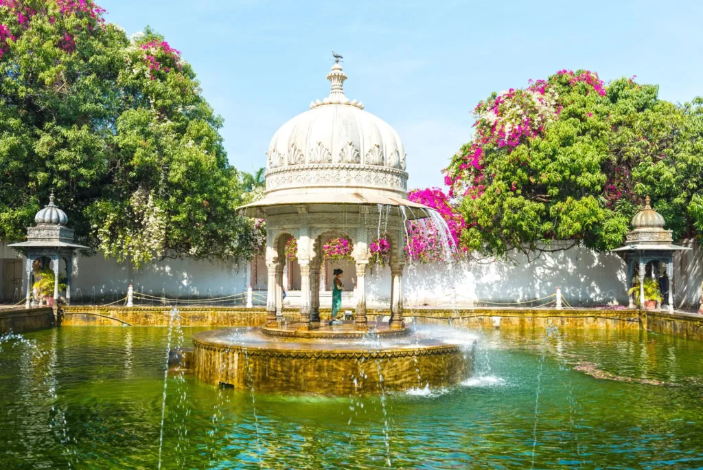 Fountain In Saheliyon Ki Bari Gardens Udaipur Rajasthan India