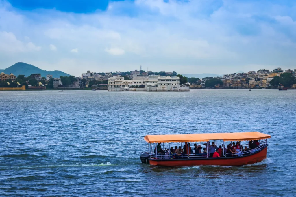 Udaipur City Palace on Lake Pichola at Sunset